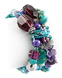 Turquoise Gemstone Amethyst Glass Stackable Bangle Bracelet Fashion Jewelry
