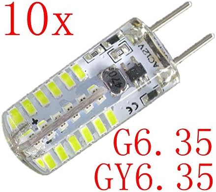 Honcaly® Pack of 10 pcs 12v 3w G6.35 GY6.35 LED Light Chandelier Bulb Lamp Halogen Replacement White 5500k