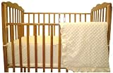 American Baby Company Heavenly Soft Minky Dot 3 Piece Porta-Crib Set - Ecru