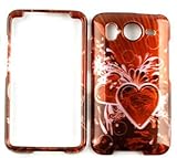 HTC Desire HD / Inspire 4G A9191 Transparent Design, Pink Heart on Red Hard ....