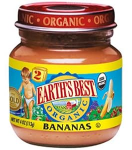 Earth's Best Organic 2nd Bananas, 4 Ounce Jars (Pack of 12)