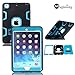MagicSky Rugged Hybrid Dual Layer Armor Defender Full Body Protective Case Cover with Kickstand for iPad mini, iPad mini 2, iPad mini 3 - Teal/Black