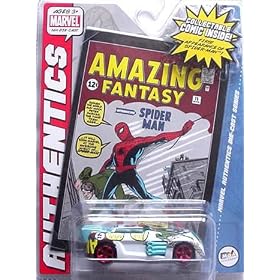 Marvel Authentics Amazing Fantasy Spider Man 1:64 Die Cast Car with Comic