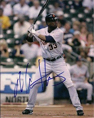 Autographed/Hand Signed 8x10 Photo Marcus Thames Detroit Tigers