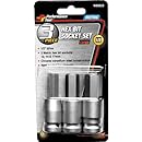 Performance Tool  W86023 Hex Bit Socket Set, Large, 3-Piece