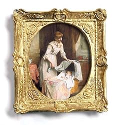 Asleep - Gold Frame Magnet with pop-out easel (2-3/4" x 2-1/2")