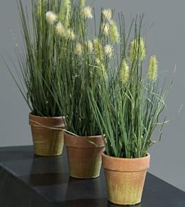 Kunstgras Gras Schilf Topfpflanzen Kunstpflanzen 3er Set