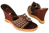 Franco Sarto Yes Womens Wedge Heel Ankle Wrap Sandals Cafe/Gold 9M
