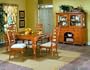 7pc Casual Moments Collection Pine Finish Dining Table & 6 Chairs Set
