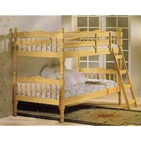 Natural Pine Bunk Bed Bunkbeds Twin Twin Solid Wood