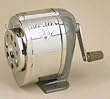 X-ACTO Products - X-ACTO - Model KS Manual Pencil Sharpener, Table- or Wall-Mount, Black/Chrome - Sold As 1 Each - Steel receptacle with locking quide for eight pencil sizes. - Twin steel cutters with Pencil Saver prevents over-sharpening. -