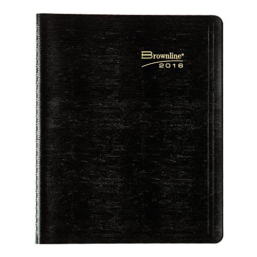 Brownline 2016 Monthly Planner, Academic 16 Months (Sept-Dec), Black, 11