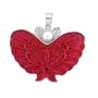 Sterling Silver Dyed Cinnabar Butterfly & Freshwater Cultured Pearl Pendant by Sajen