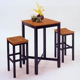 Click here to buy Home Styles 2 Bar Stools Oak Top Bar Table Set by Home Styles.