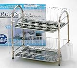 ブレビス 18-8ステンレス製 2段式 水切りバスケット H-6989