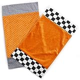 One Grace Place Teyo's Tires Burp Cloth, Black, White, Grey, Orange