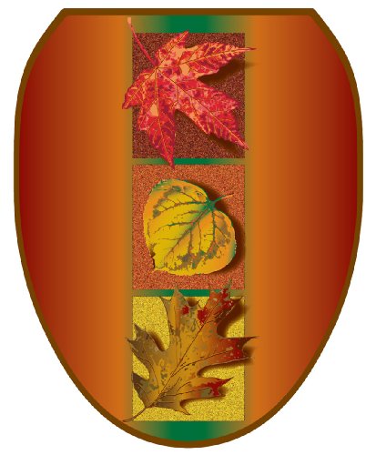 Toilet Tattoos TT-L300-O Autumn Leaves Decorative Applique for Toilet Lid, Elongated