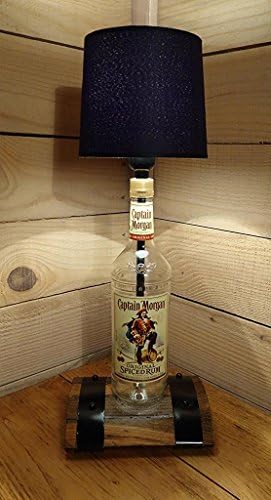 Mancave Lighting - Lamp Made Using a Captain Morgan Bottle Complete With Rum Barrel Base