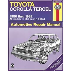 Toyota Corolla Tercel Automotive Repair Manual,   1980-1982