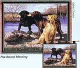 Board Meeting (Labrador Retrievers) Woven Throw Blanket
