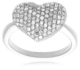 14k Choice of White or Yellow Gold Diamond Pave Heart Ring (3/4 cttw, I-J Color, I3 Clarity)