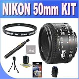 Nikon 50mm f/1.8D AF Nikkor Lens for Nikon Digital SLR Cameras + UV Filter + Lens Pen Cleaner + Shock Proof Deluxe Lens Case + Microfiber Cleaning Cloth + Accessory Saver Bundle!