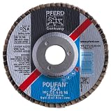 PFERD 62215 POLIFAN SG 5" x 7/8", 80 Grit Aluminum Oxide Conical Flap Disc
