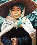Elderly Asian Woman Vietnam Art Poster Print - 16