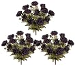 Three 19" Artificial Queen Rose Silk Flower Bushes