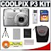 Nikon Coolpix P3 8.1 Megapixel Digital Camera with 3.5x Optical Zoom + 1GB 80x Ultra Speed SecureDigital Card + High Speed USB Card Reader + Spare EN-EL5 Battery + Digital Camera Case (Camera Refurbished by Nikon U.S.A.)