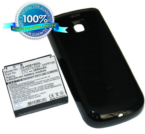 Fosmon® High Capacity 2680mAh Premium Extended Battery with Back Door for HTC Magic / myTouch 3G / HTC Magic (Black)