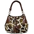 Je Veux Giraffe Print Peace Sign Double Handle Bag