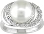 10K Gold 1/10ct TDW Diamond FW Pearl Ring