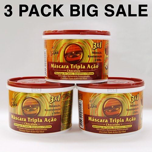 Lilas Brazilian Hair Treatment Chocolate Triple Action 19.40 oz (3-Pack) BIG SALE!