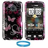Pink Butterfly Design Protective 2 Piece Rubberized Crystal Hard Case Cover ....
