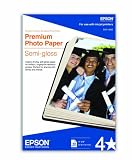 Epson Premium Photo Paper Semi-Gloss, 4 x 6 Inches, 40 Sheets (S041982)