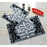 Black Damask Bathmat & Sets