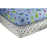 Little Bedding 2 Count Crib Sheet Set, Monster Babies