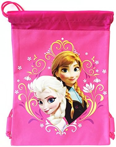 Frozen Elsa and Anna Pink String Bag and Wallet - Great Gift Set for Girls