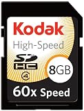 Kodak High-Speed SDHC 8 GB Class 4 Flash Memory Card KSD8GBHSBNA060