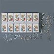Rosary Display - Includes 12 Rosaries and Keepsake Gift Boxes (6-Boy and 6-Girl) - 15" Gold-Plated Chain 3mm Oval Plastic Pearl Beads *Imported From Italy*