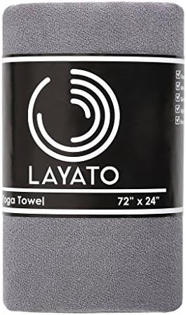 Layato Premium Yoga Towel - 72x24 Bikram, Ashtanga, Hot Yoga Ultra-absorbent, Light Weight Microfibre Mat Towel