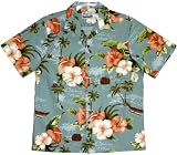 Men's Anthurium Hibiscus Hawaiian Aloha Cotton Shirt