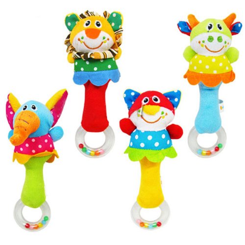 examen Bébé main mignon de Bell Animal de bande dessinée de longue Clochette Hochet