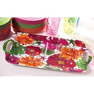 Floral Splash Eco Bamboo Large Tray