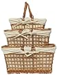 Willow Rectangle Sewing Baskets With Cotton Liners Set / 3, Large= 16"L x 7 1/4"H x 11 1/2"W