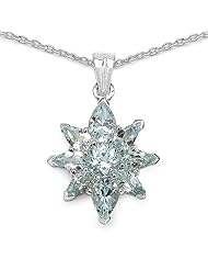 2.35 Carat Genuine Aquamarine 925 Sterling Silver Pendant