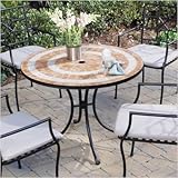 Valencia Tile-Top Outdoor Dining Table
