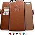 Dreem iPhone 6/6s PLUS Case with Detachable Wallet Folio, 2 Kickstands, Gift Box, Premium Vegan Leather, Fibonacci Series, Brown