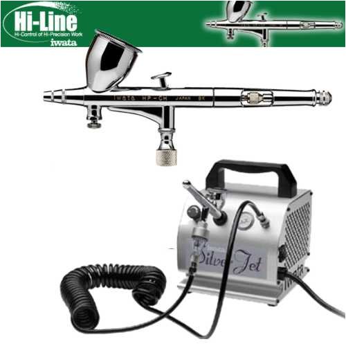 Iwata Kustom CH Airbrushing System with Silver Jet Air Compressor !! EugenesdSamoylova